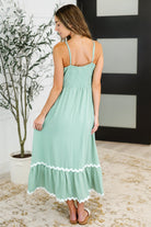 Haptics Ripple Effect Spaghetti Strap Dress in Sage Womens