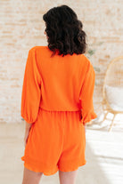 White Birch Roll With me Romper in Tangerine Final Sale Ave Shops