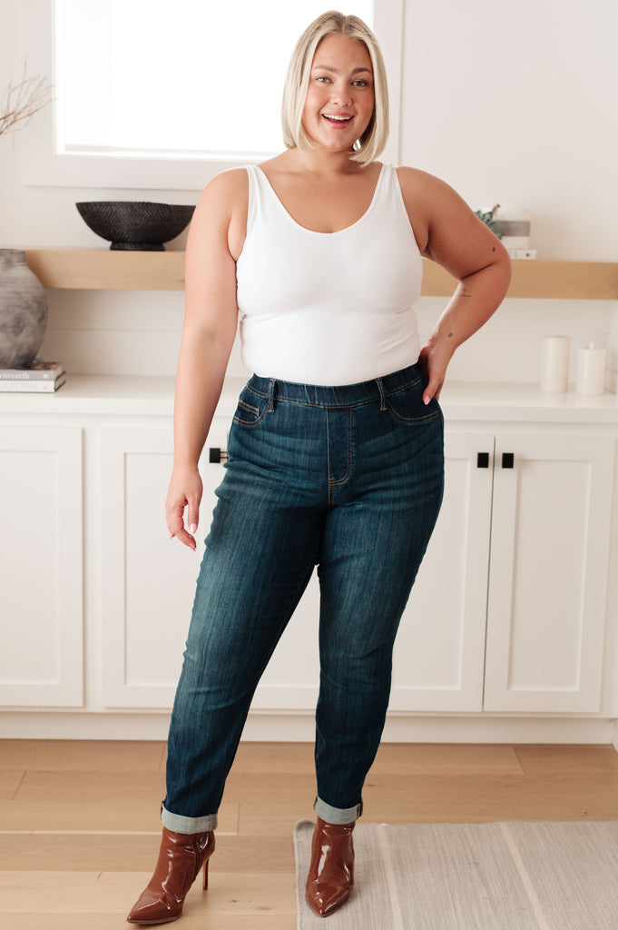 Judy Blue Rowena High Rise Pull On Double Cuff Slim Jeans Ave Shops 11-7-23