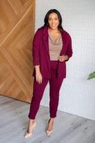 Dear Scarlett Magic 3/4 Blazer in Wine Layers