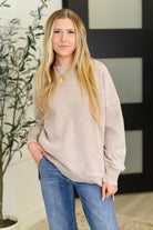 Zenana Mineral Wash Pullover in Ash Mocha Womens