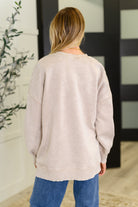 Zenana Mineral Wash Pullover in Ash Mocha Womens