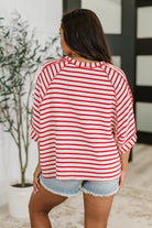 Haptics Sass in Session Relaxed Top in Cream Red Womens