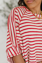 Haptics Sass in Session Relaxed Top in Cream Red Womens