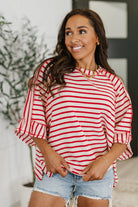 Haptics Sass in Session Relaxed Top in Cream Red Womens