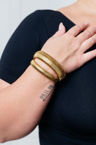 Sassy but Classy Ribbed Bangles in Gold Set of 3 Accessories