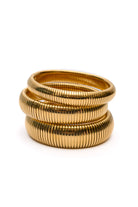 Sassy but Classy Ribbed Bangles in Gold Set of 3 Accessories