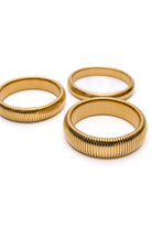 Sassy but Classy Ribbed Bangles in Gold Set of 3 Accessories