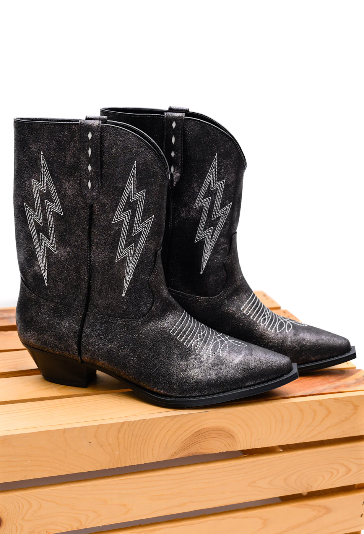 Naughty Monkey Bowie Metallic Boot in Black Shoes