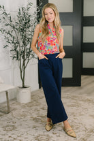 Dear Scarlett Sea Spray Collared Sleeveless Top in Island Bloom Womens