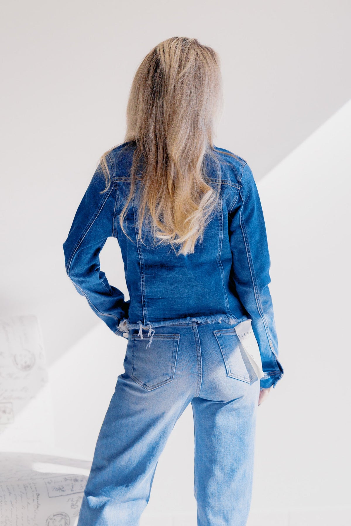 Risen Sea Spray Frayed Denim Jacket