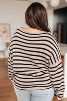One Eleven Self Assured Striped Drop ShoulderSweater Tops