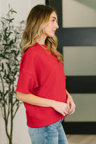 Zenana Sense of Clarity Boxy Ribbed Knit Top in Ruby Womens