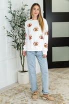 PREORDER: Sequin Pumpkin Bow Pullover Womens