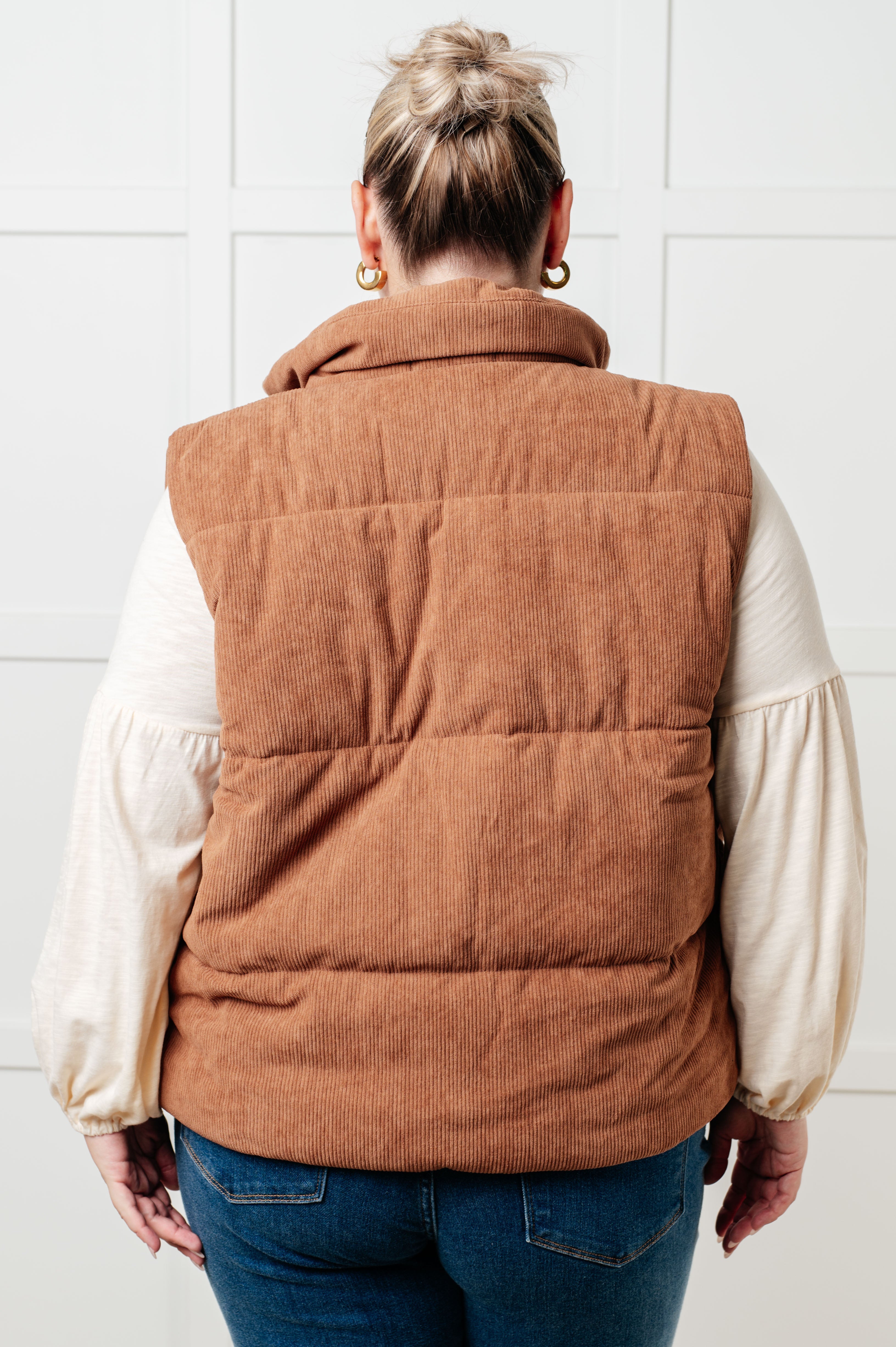 One Eleven North Set Me Up Corduroy Puffer Vest Coats & Jackets