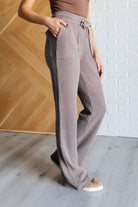 Rae Mode Set Process Mineral Wash Waffle Knit Pants in Brown Ave Shops