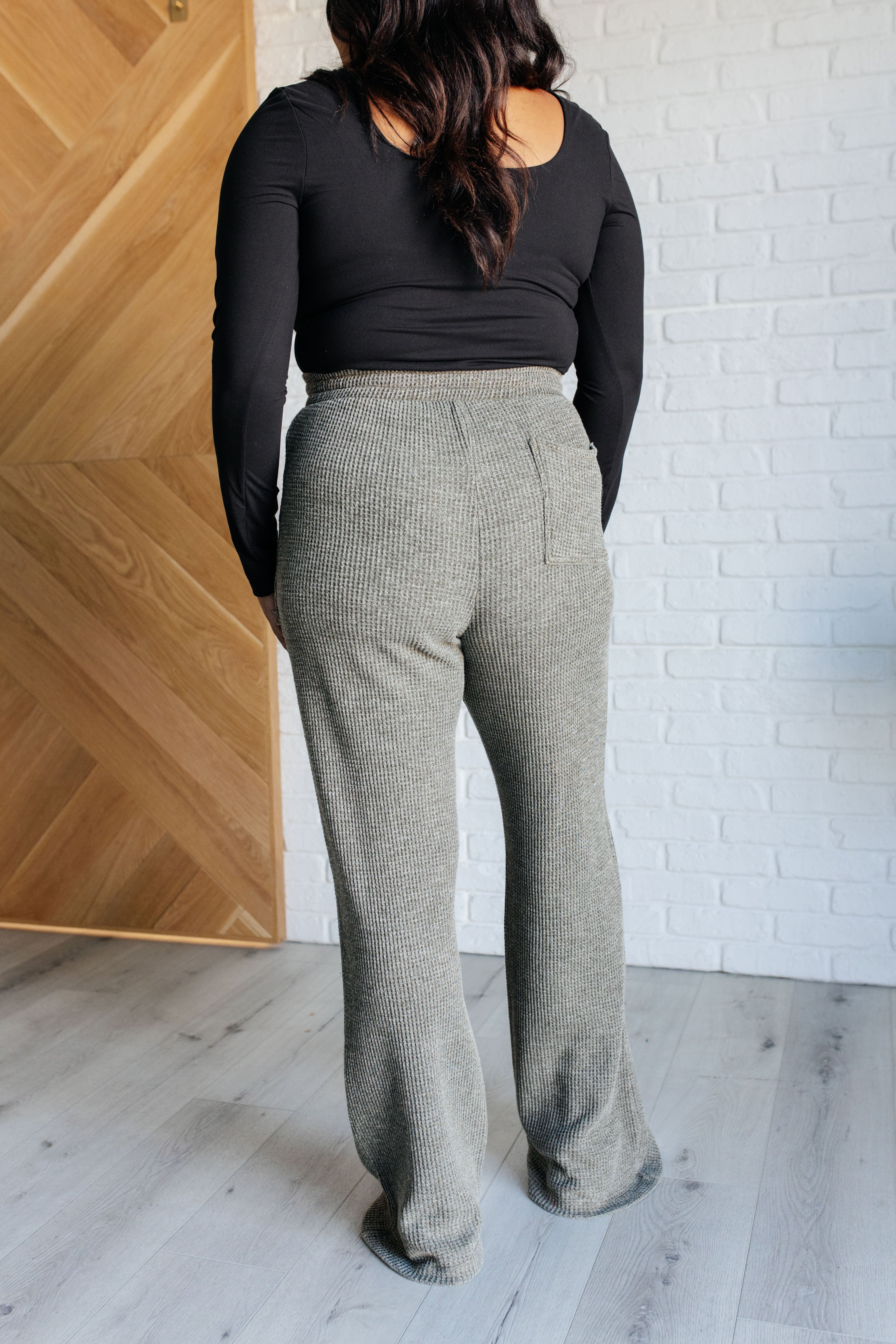 Rae Mode Set Process Mineral Wash Waffle Knit Pants in Olive Ave Shops