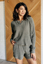 Rae Mode Set Process Mineral Wash Waffle Knit Set in Olive Ave Shops