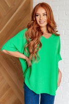 Spin USA Set the Expectation V-Neck Green Top Tops