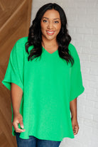 Spin USA Set the Expectation V-Neck Green Top Tops