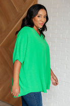 Spin USA Set the Expectation V-Neck Green Top Tops