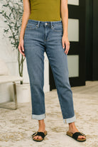 Shane Mid Rise Billie Boyfriend Jean in Dark Cozy Indigo Womens