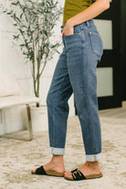 Shane Mid Rise Billie Boyfriend Jean in Dark Cozy Indigo Womens