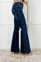 Judy Blue Shannon Mid Rise Rhinestone Detail Flare Jeans Jeans