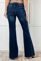 Judy Blue Shannon Mid Rise Rhinestone Detail Flare Jeans Jeans