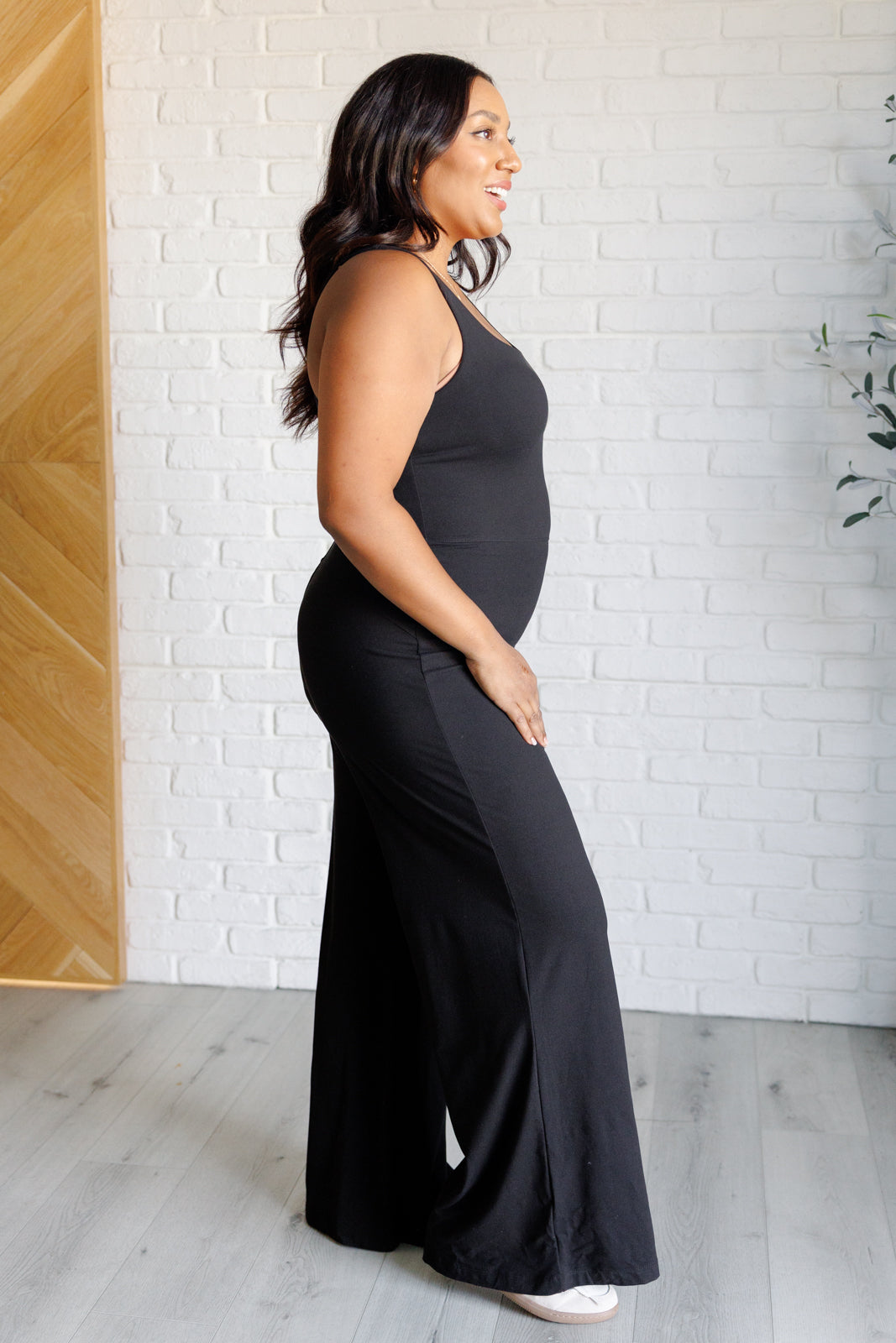 Rae Mode Shavasana Everyday Wide Leg Jumpsuit in Black Ave Shops