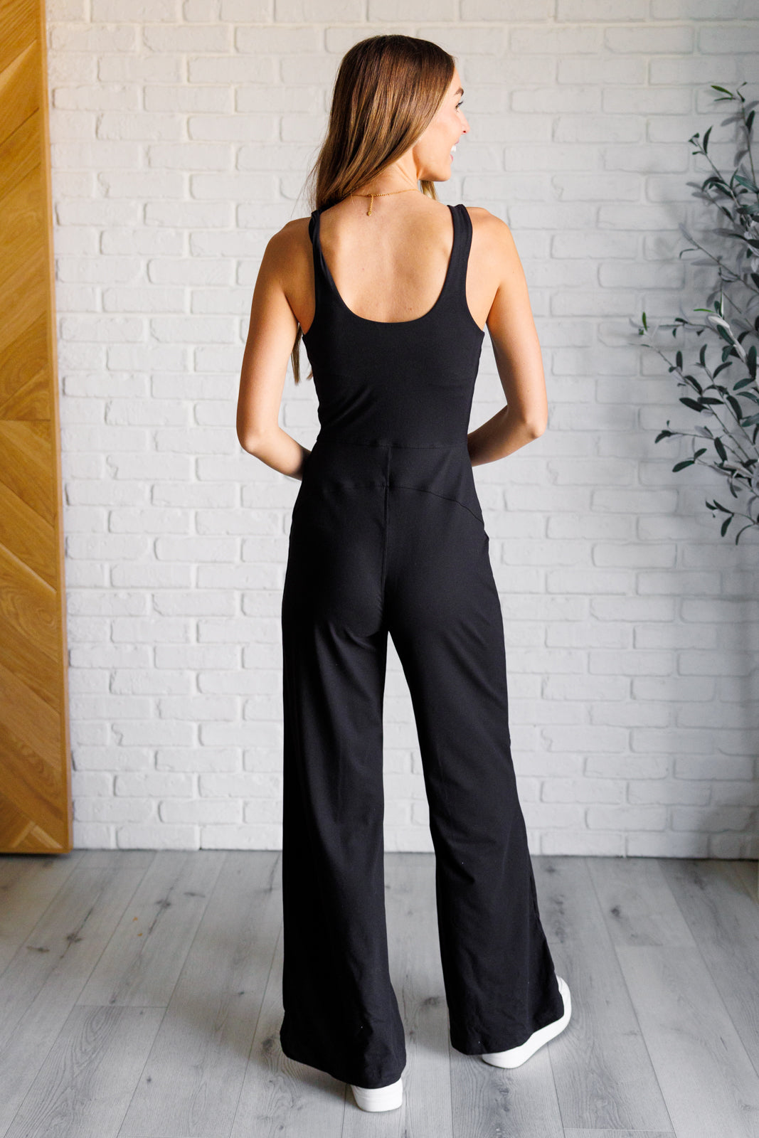 Rae Mode Shavasana Everyday Wide Leg Jumpsuit in Black Ave Shops