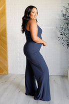 Rae Mode Shavasana Everyday Wide Leg Jumpsuit in Navy Ave Shops