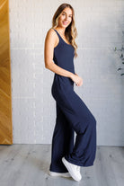 Rae Mode Shavasana Everyday Wide Leg Jumpsuit in Navy Ave Shops