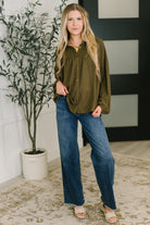 Andree by Unit She's Got A Way Button Down Blouse Womens