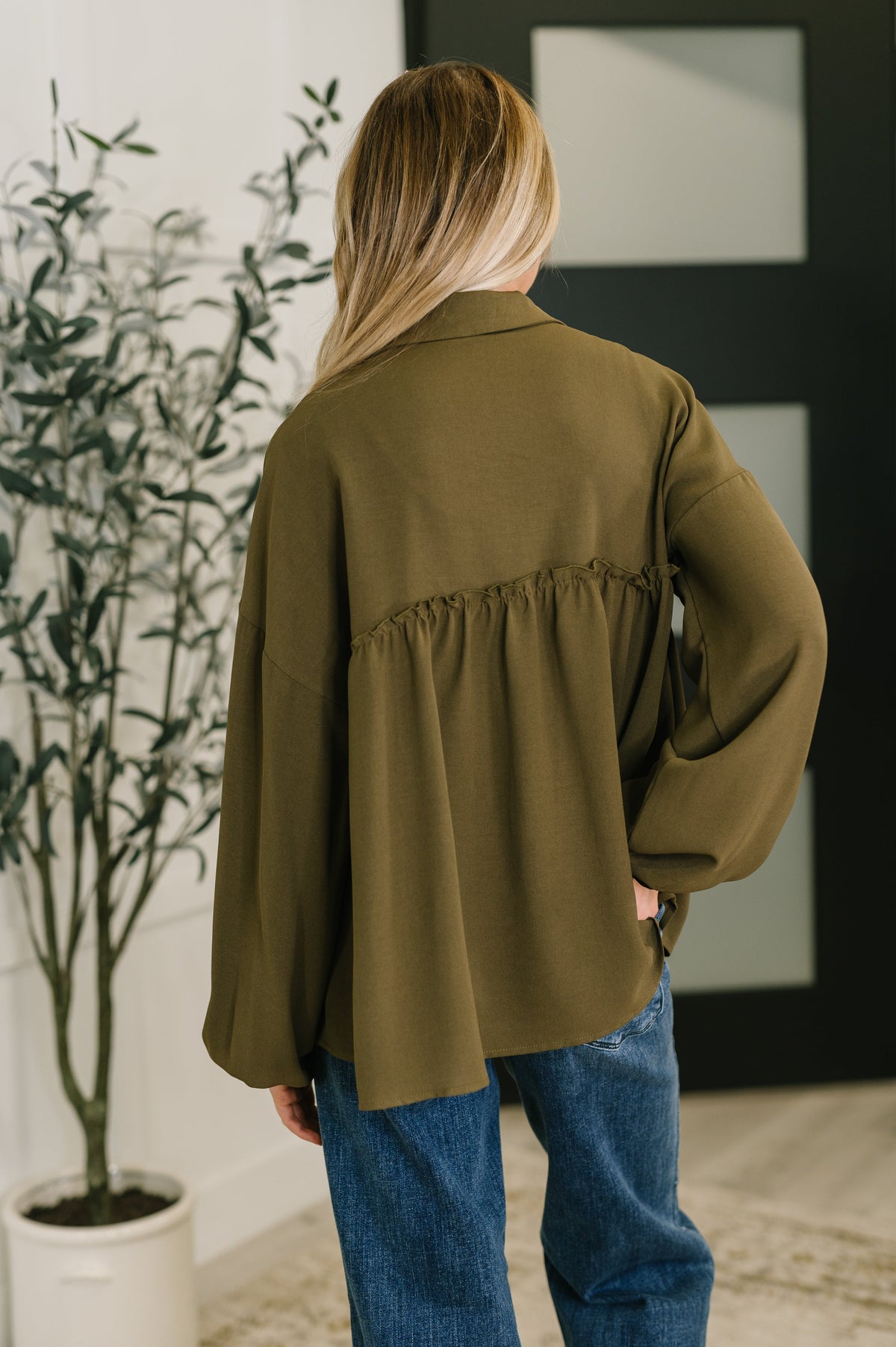 Andree by Unit She's Got A Way Button Down Blouse Womens