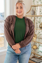 Rae Mode She's Got Game Cropped Jacket in Brown Layers