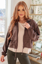 Rae Mode She's Got Game Cropped Jacket in Brown Layers