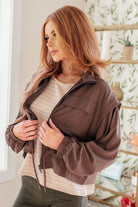 Rae Mode She's Got Game Cropped Jacket in Brown Layers