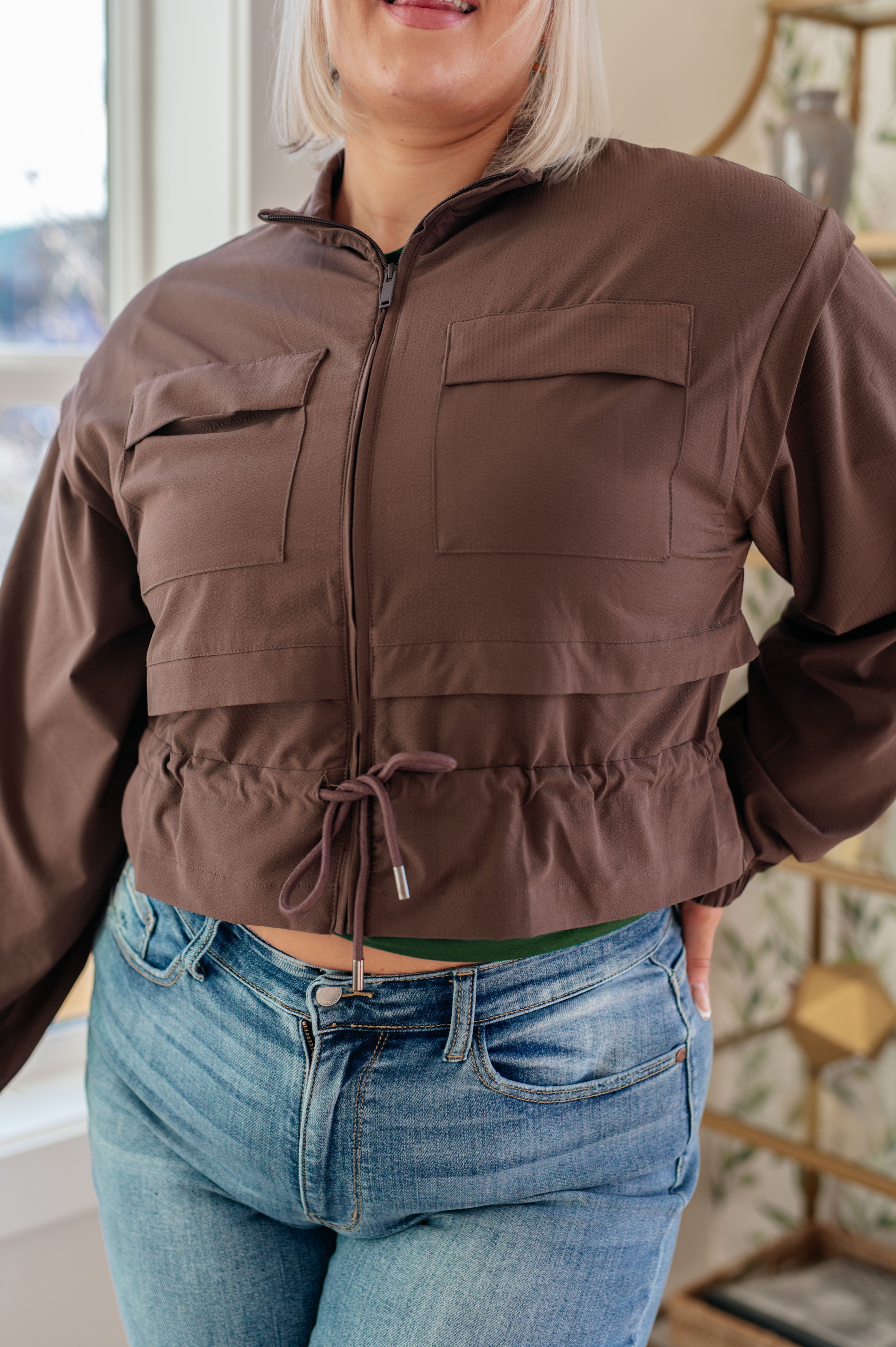 Rae Mode She's Got Game Cropped Jacket in Brown Layers