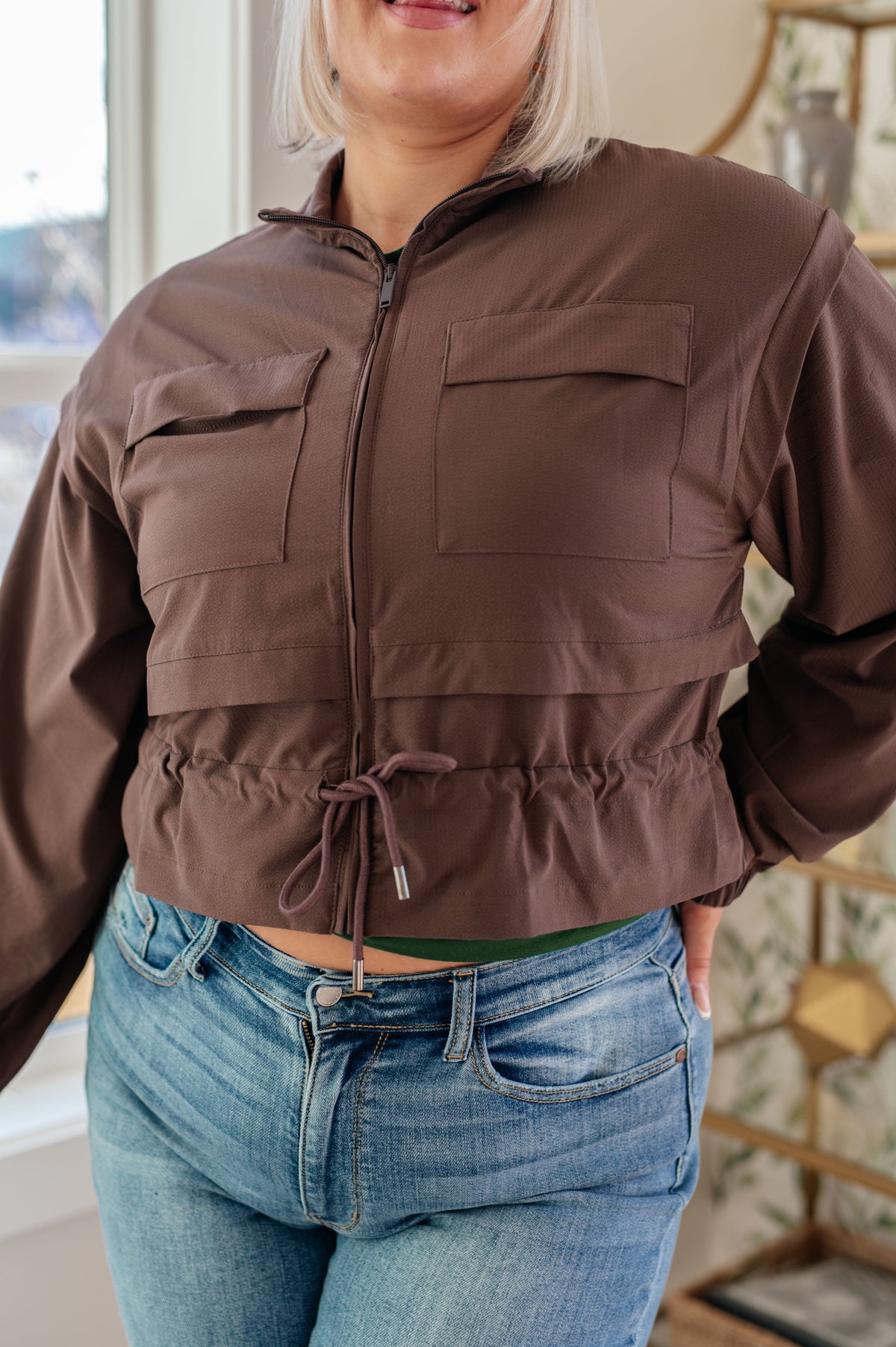 Rae Mode She's Got Game Cropped Jacket in Brown Layers