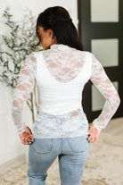 Haptics Sheer Intentions Lace Layering Top in Ivory Womens