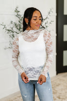 Haptics Sheer Intentions Lace Layering Top in Ivory Womens