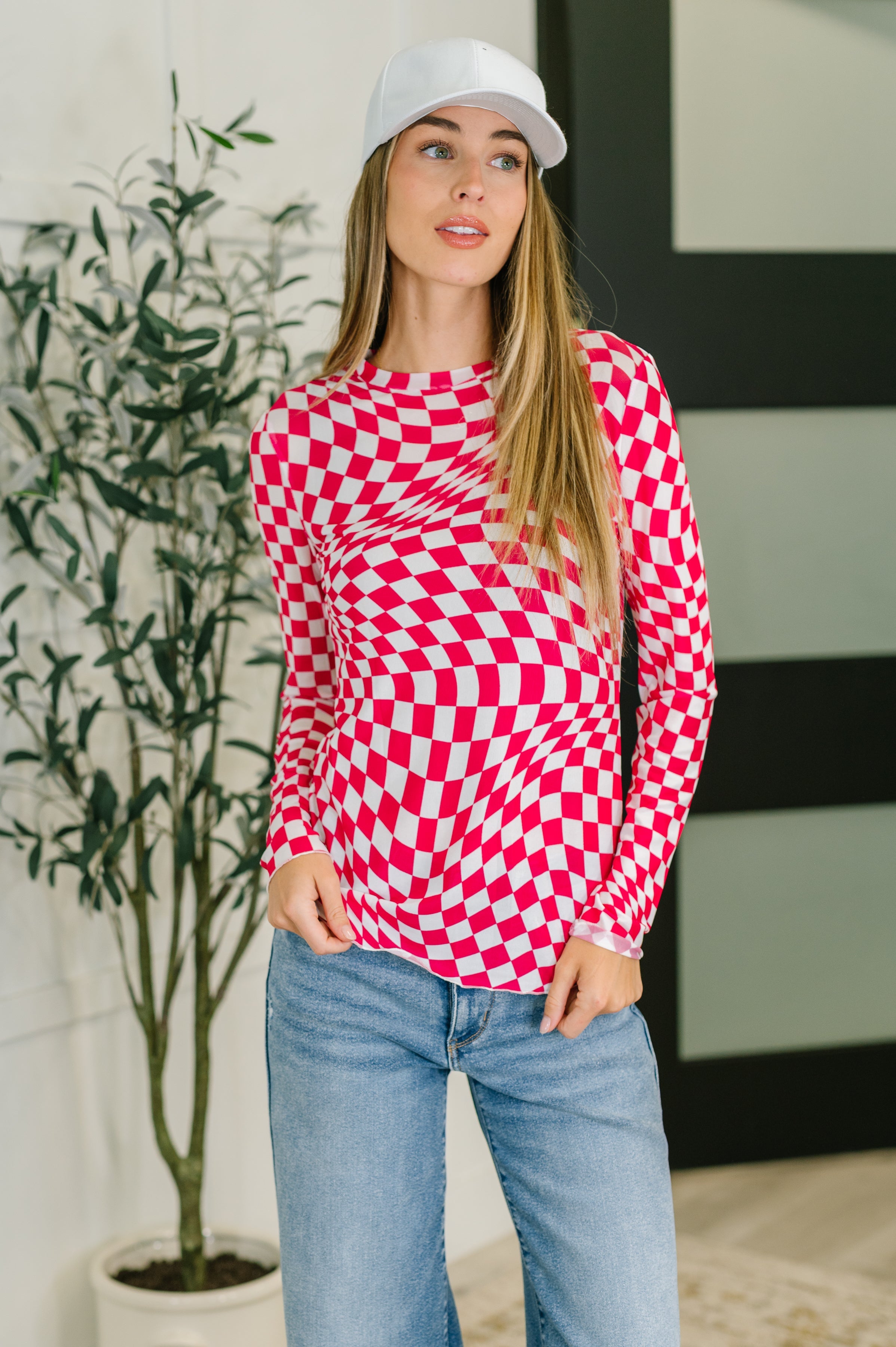 トップス CLANE SHEER PLAID VOLUME SLEEVE TOPS CLANE クラネ “SHEER PLAID VOLUME SLEEVE TOPS” シアープ