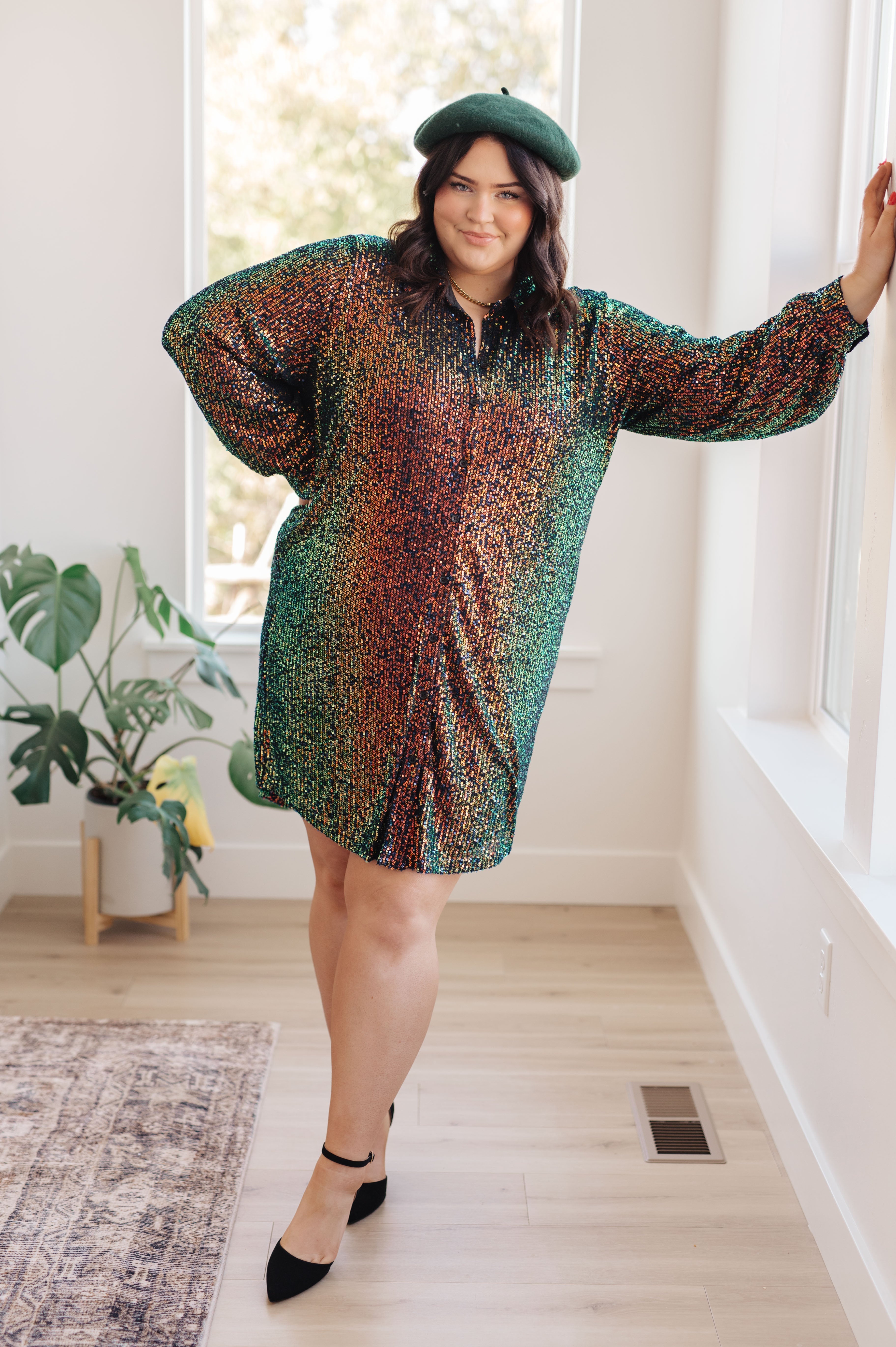 Jodifl Shimmering Splendor Sequin Shirt Dress Ave Shops