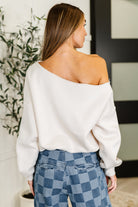Rae Mode Side Hustle Off Shoulder Long Sleeve Top in Bone Womens