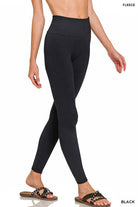 Zenana Sweet Steppin' High Waist Athletic Waffle Knit Leggings in Black 2XL Womens