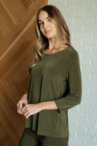 Dear Scarlett Signature Classic Round Neck Top in Olive Ave Shops