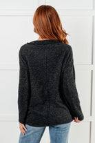 Zenana Simple Silhouette Brushed Hacci Sweater in Black Shirts & Tops