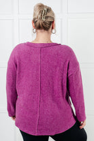 Zenana Simple Silhouette Brushed Hacci Sweater in Light Plum Sweater