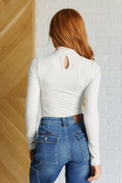 Rae Mode Simple Situation Mock Neck Bodysuit in White Pearl Ave Shops